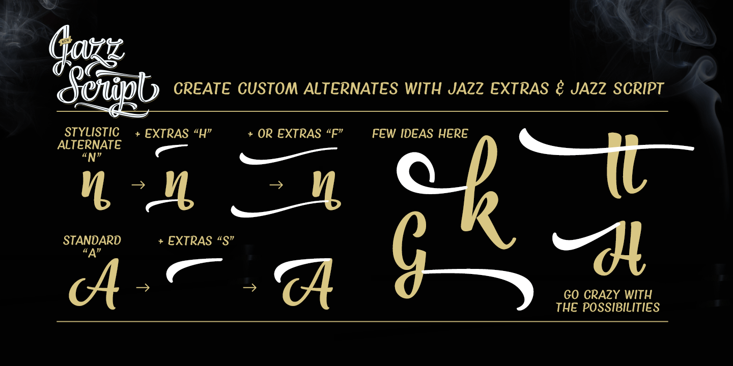 Beispiel einer Jazz Script 1 Regular-Schriftart